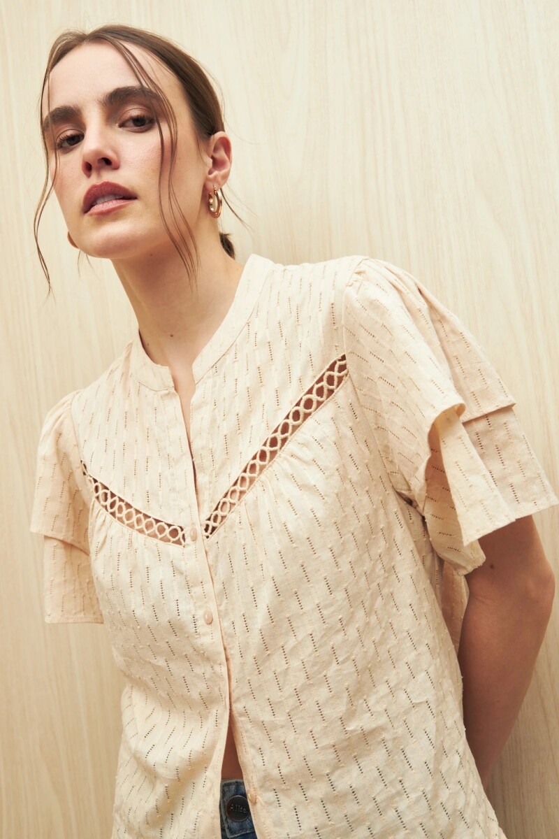 CAMISA ALLIE BRODY - DURAZNO 