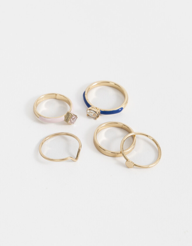 Sets Anillos Strass Set De Anillos - Dorado
