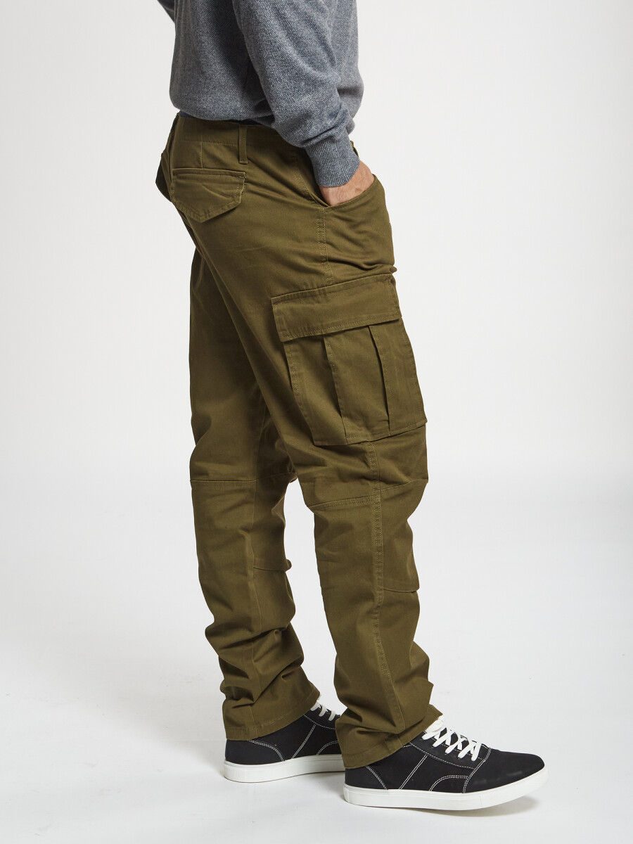 Pantalon cargo slim - verde 