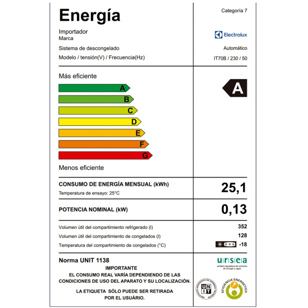 Heladera Inverter Electrolux It70b-blk 508l HELADERA ELECTROLUX INVER NO FROST 480L