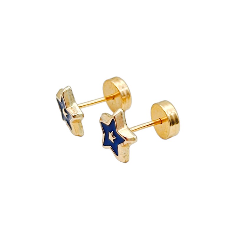 Abridores Estrellas-Oro Bajo-Resina azul-AB8001 Sinpiedra