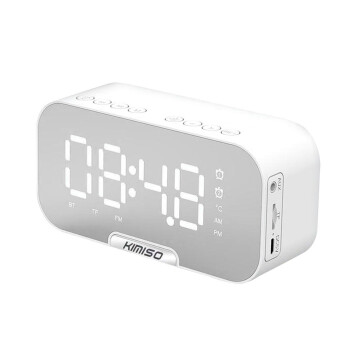 Reloj Despertador Kimiso K10 Parlante Bluetooth Temperatura Variante Color Blanco