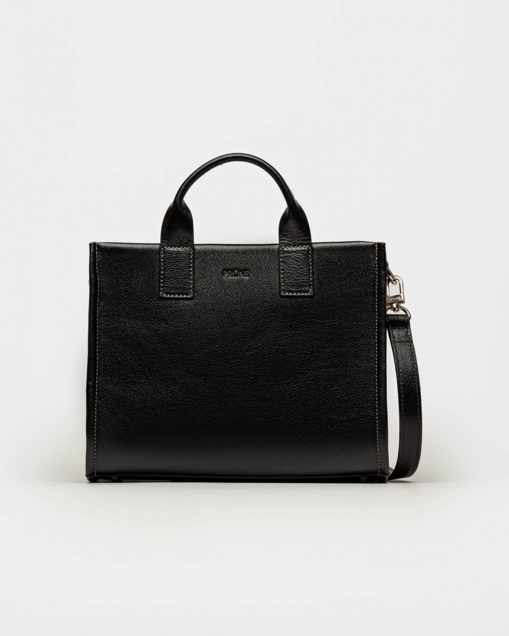 Cartera de mano Capri en cuero liso vegetal Negro