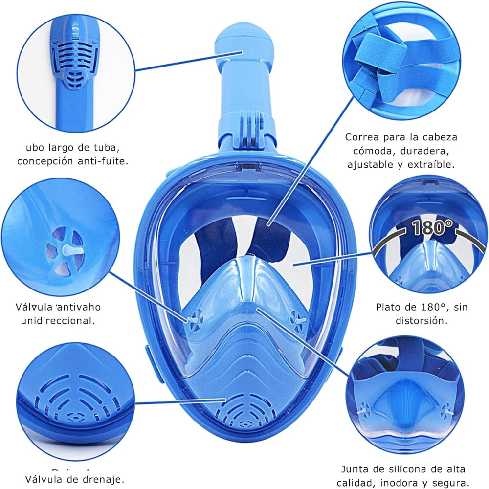 Máscara de snorkel infantil Azul