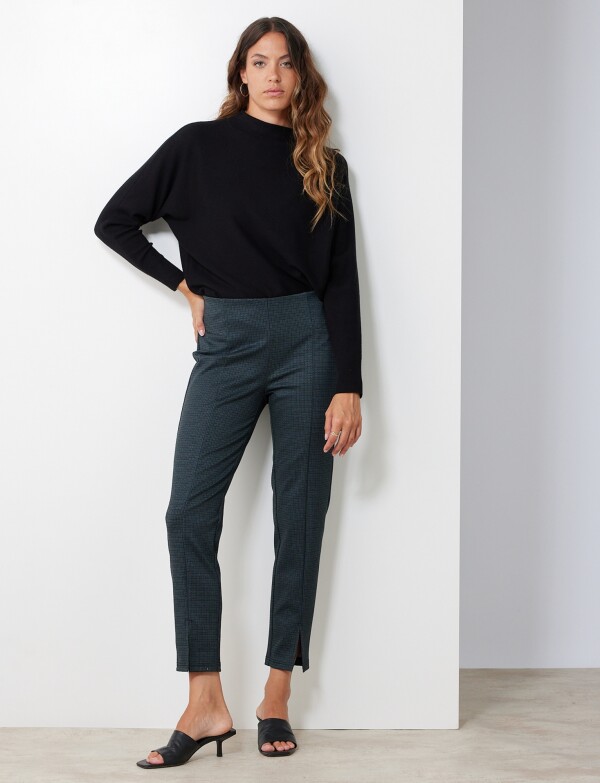 Pantalón Cigarette Cuadrillé MULTI/PETROLEO