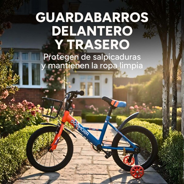 Bicicleta Infantil Doumoer R16 Canasto Parrilla Guardabarros Azul 1