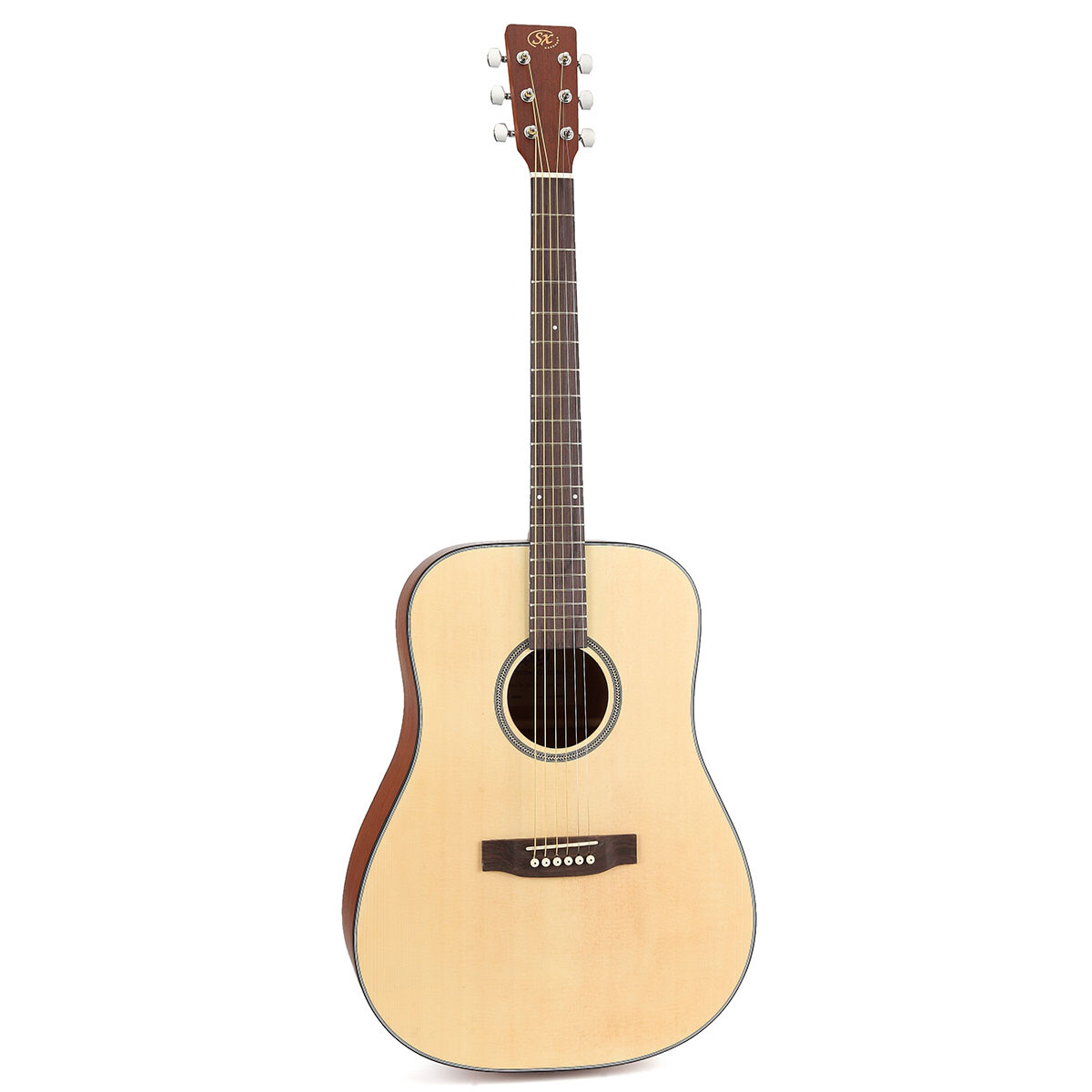 Guitarra Acústica Sx Sd304k Natural Con Funda 