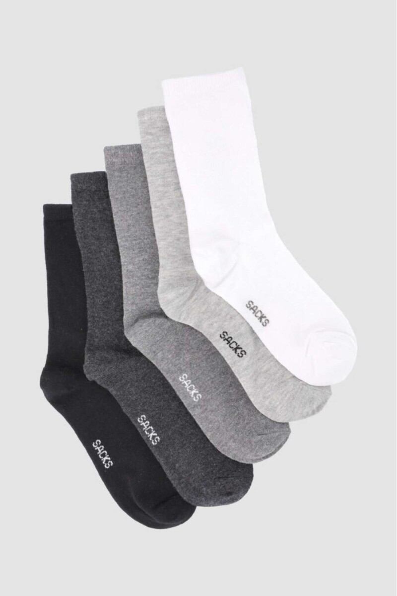 Packs de cinco medias lisas. de algodón. en varios colores s - Variante 19 