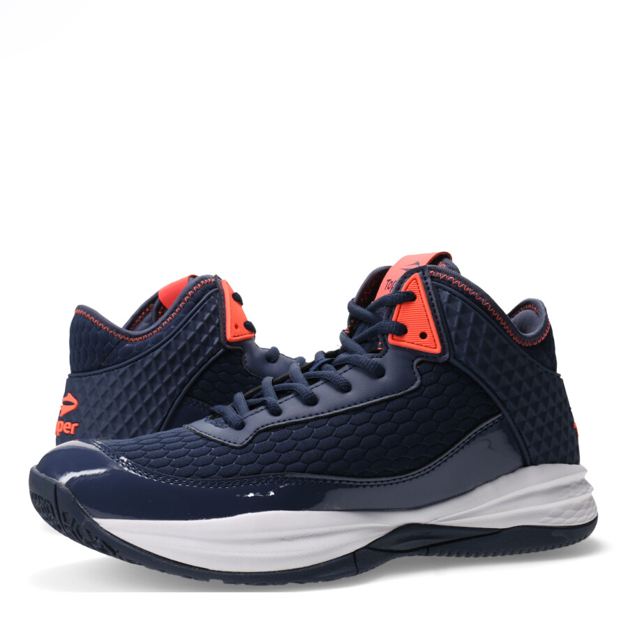 Championes de Hombre Topper Bota Basket Block Azul Marino - Rosado Coral
