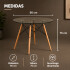 Mesa Comedor ComboHome Eames Redonda Vidrio 90 Cm Premium Transparente