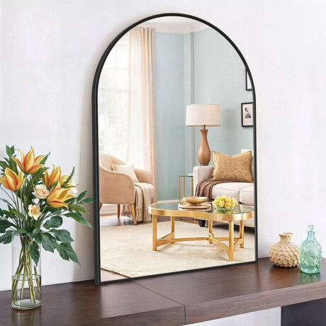 Espejo Arco De Pared Negro