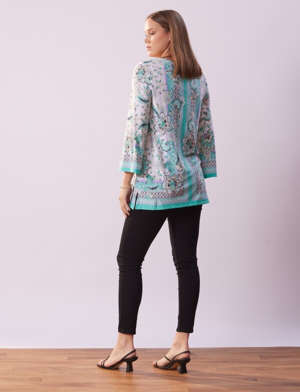 Blusa Crochet MULTI/VERDE AGUA