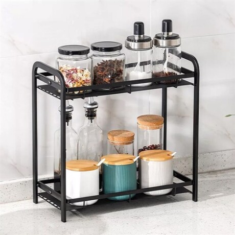 Organizador de metal negro para mesa Negro