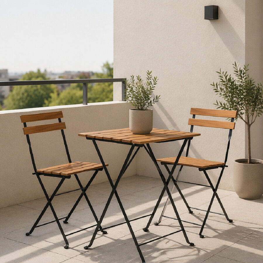 Set Bistró para Balcón Plegable (Mesa + 2 Sillas) Set Bistró para Balcón Plegable (Mesa + 2 Sillas)