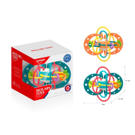 Sonajero Mordillo Sensorial 3D Huanger He0104 Libre De Bpa MULTICOLOR