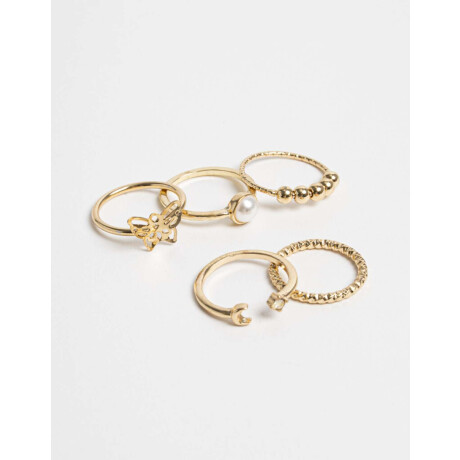 Anillos Sets De Metal Dorado