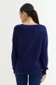 Sweater escote en V liso AZUL FRANCIA