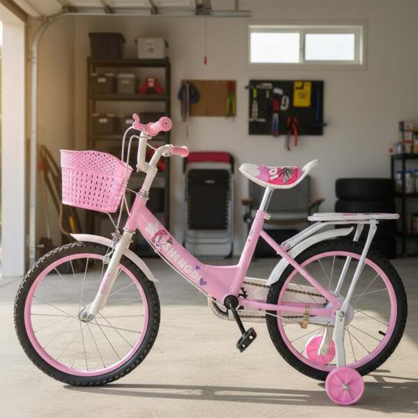 Bicicleta infantil Shengdi Rodado 18 Canasto Parrilla Hadas Rosa 2