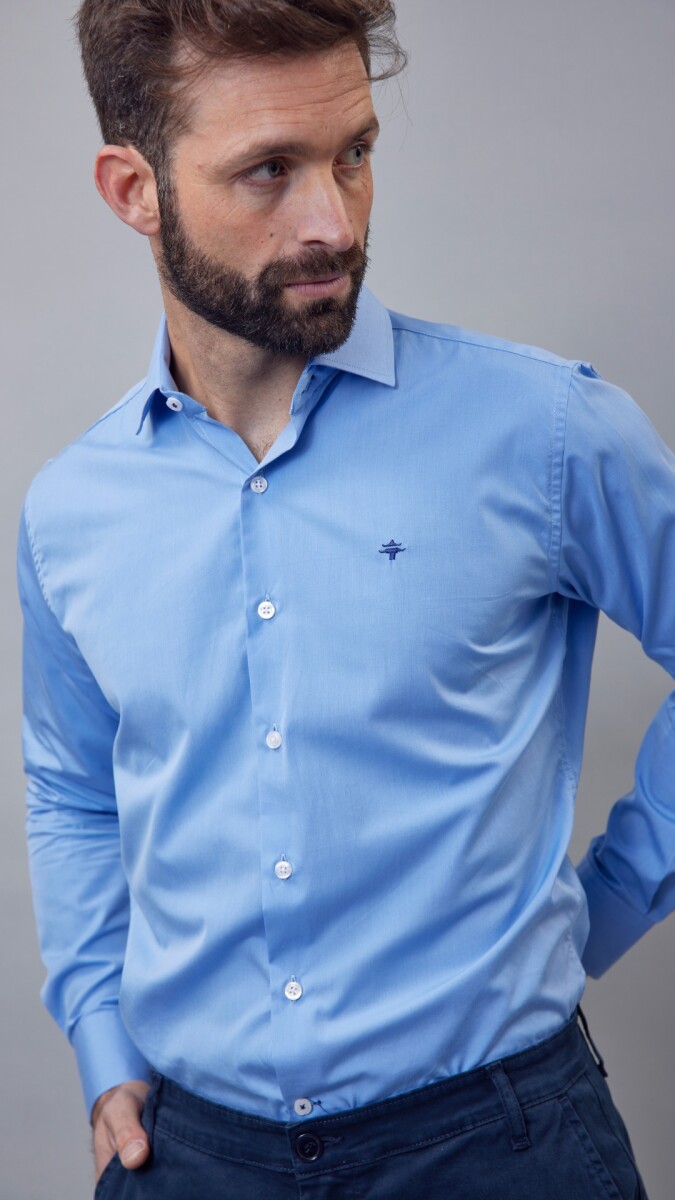 Camisa Luxury - Celeste oscuro 