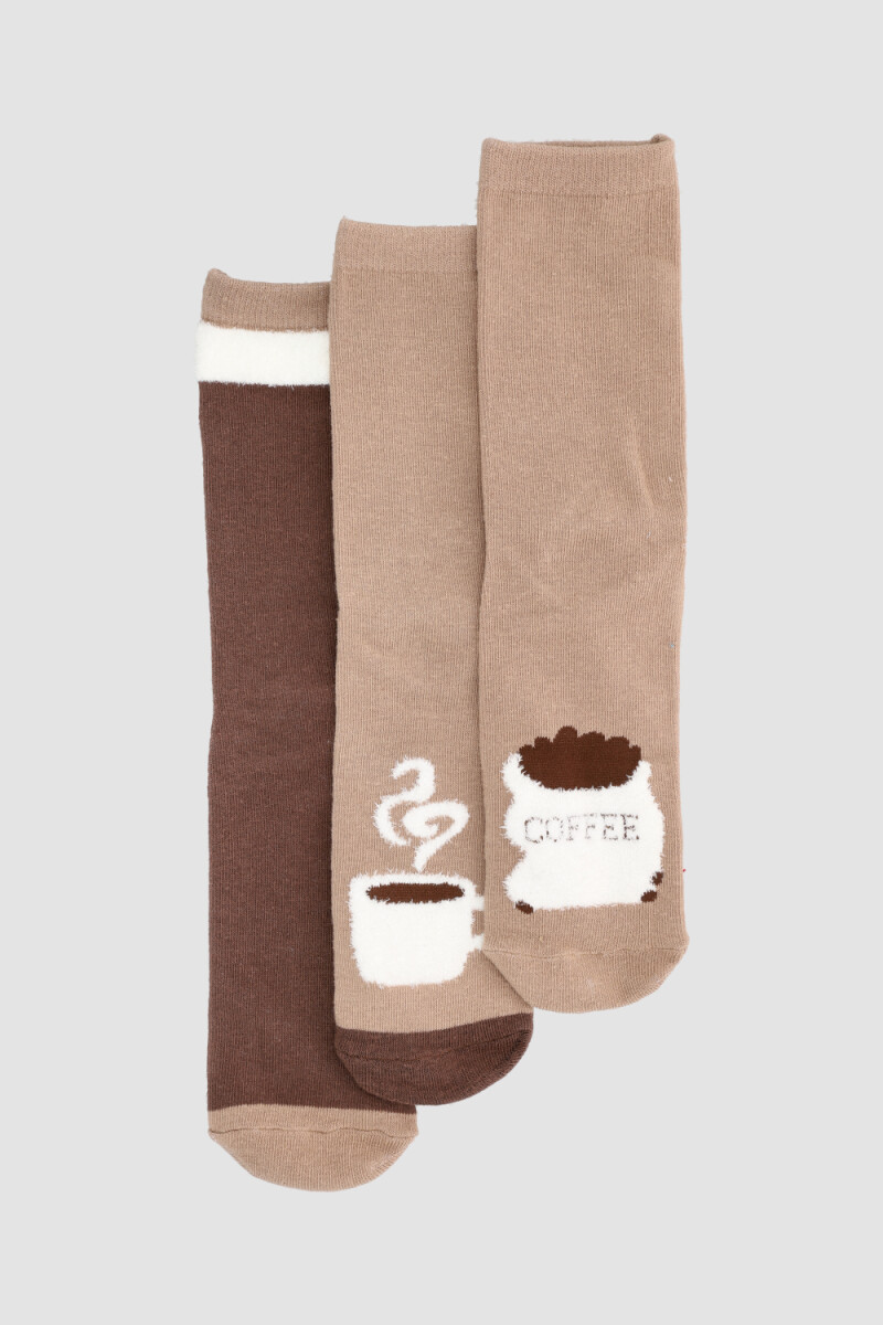 Pack x 3 media caña en algodón en detalle chenille - Variante 29 