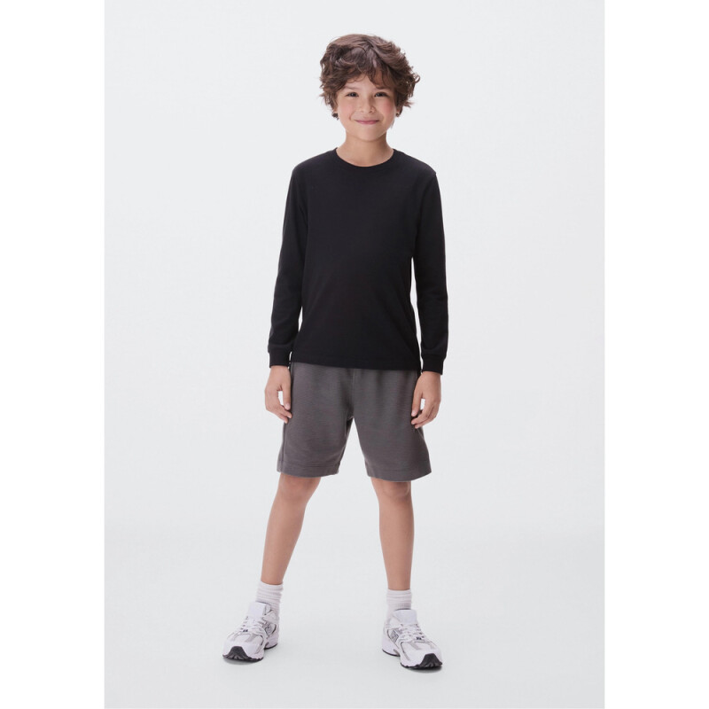 CAMISETA ML MASC PRETO ESCURO