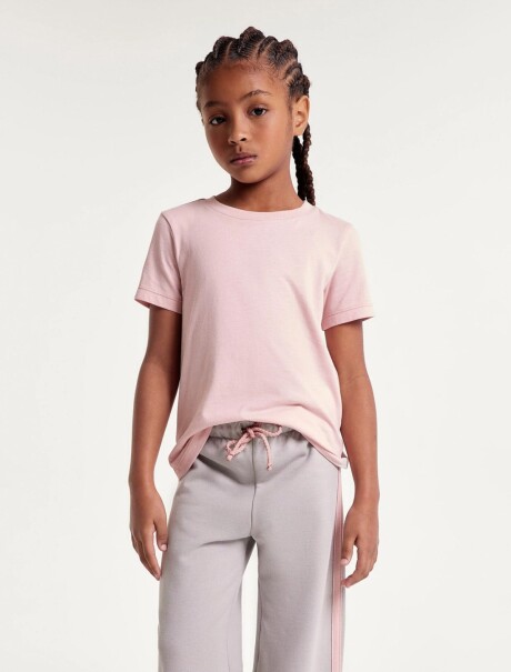 CAMISETA BÁSICA INFANTIL ROSADO