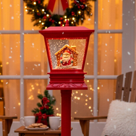 Farol Navideño Decorativo Papa Noel Con Nieve Led Papá Noel