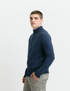 470981 CARDIGAN HARRINGTON LABEL Azul Piedra