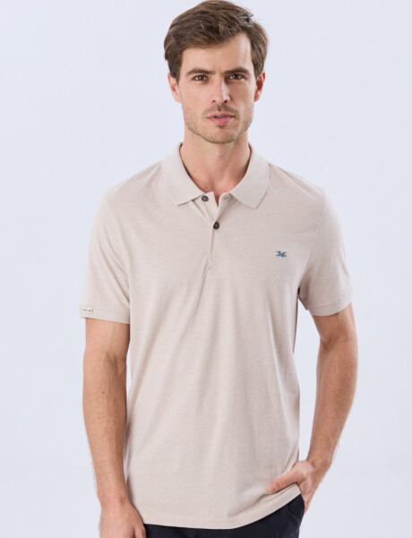 REMERA POLO LISA JERSEY Beige