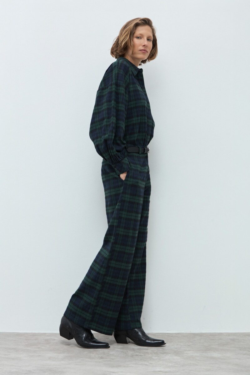 Pantalón tartán verde ingles