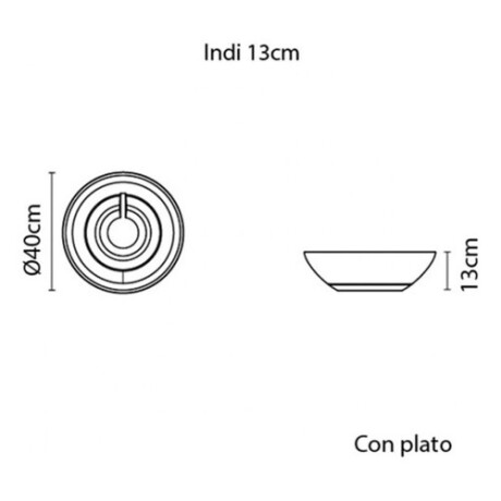 Maceta Indi Tramontina 40cm diámetro con plato en plástico resistente Marrón