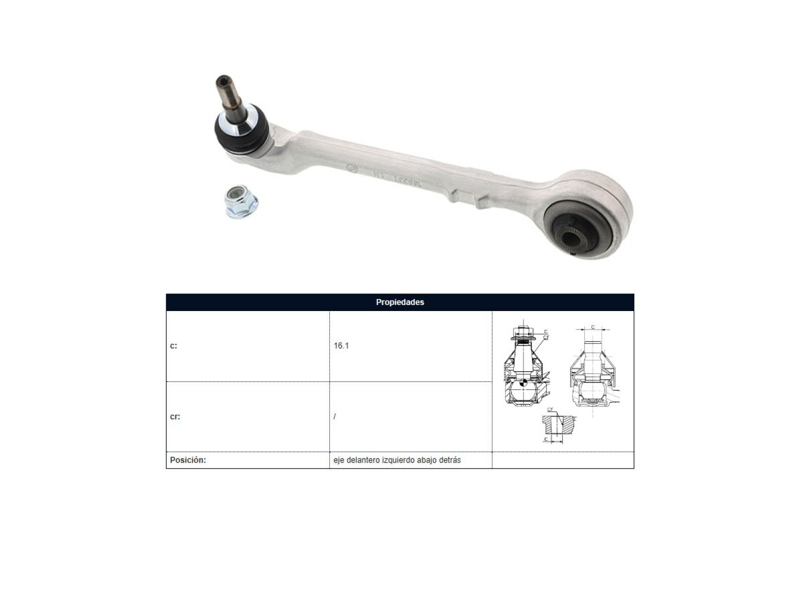 Brazo De Suspensión Del BMW 330I (F30)/320I (F30)/316I (F30)/116I (F20)/114I (F21)/118I (F21)/118I (F20)/318I (F30)/328I (F30)/ 