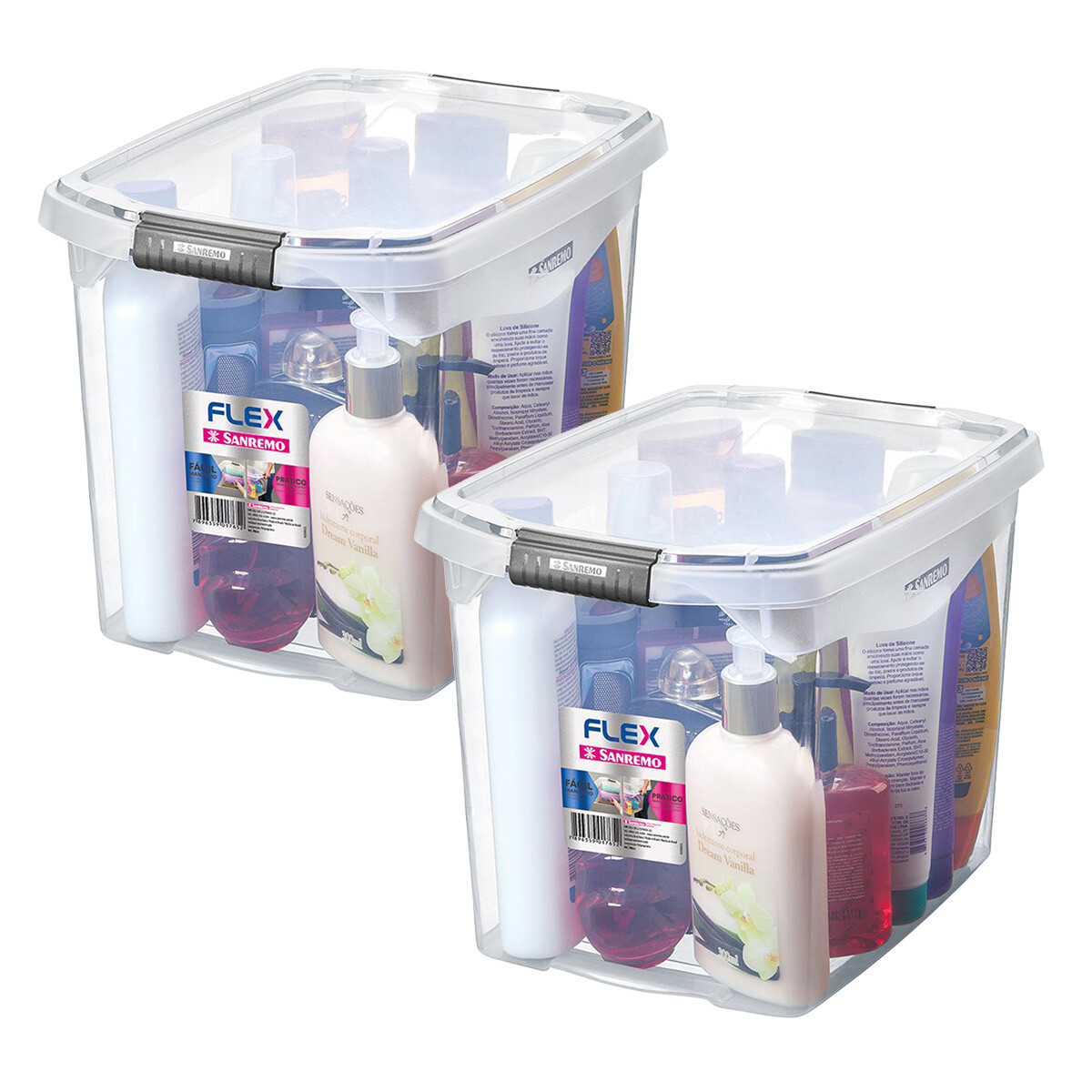 Set x2 Caja organizadora 11 lts - TRANSPARENTE 