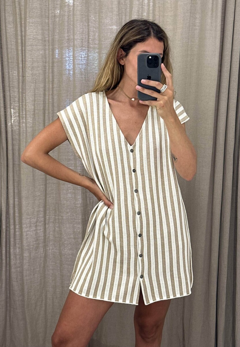 Vestido Libre - Beige/Blanco 