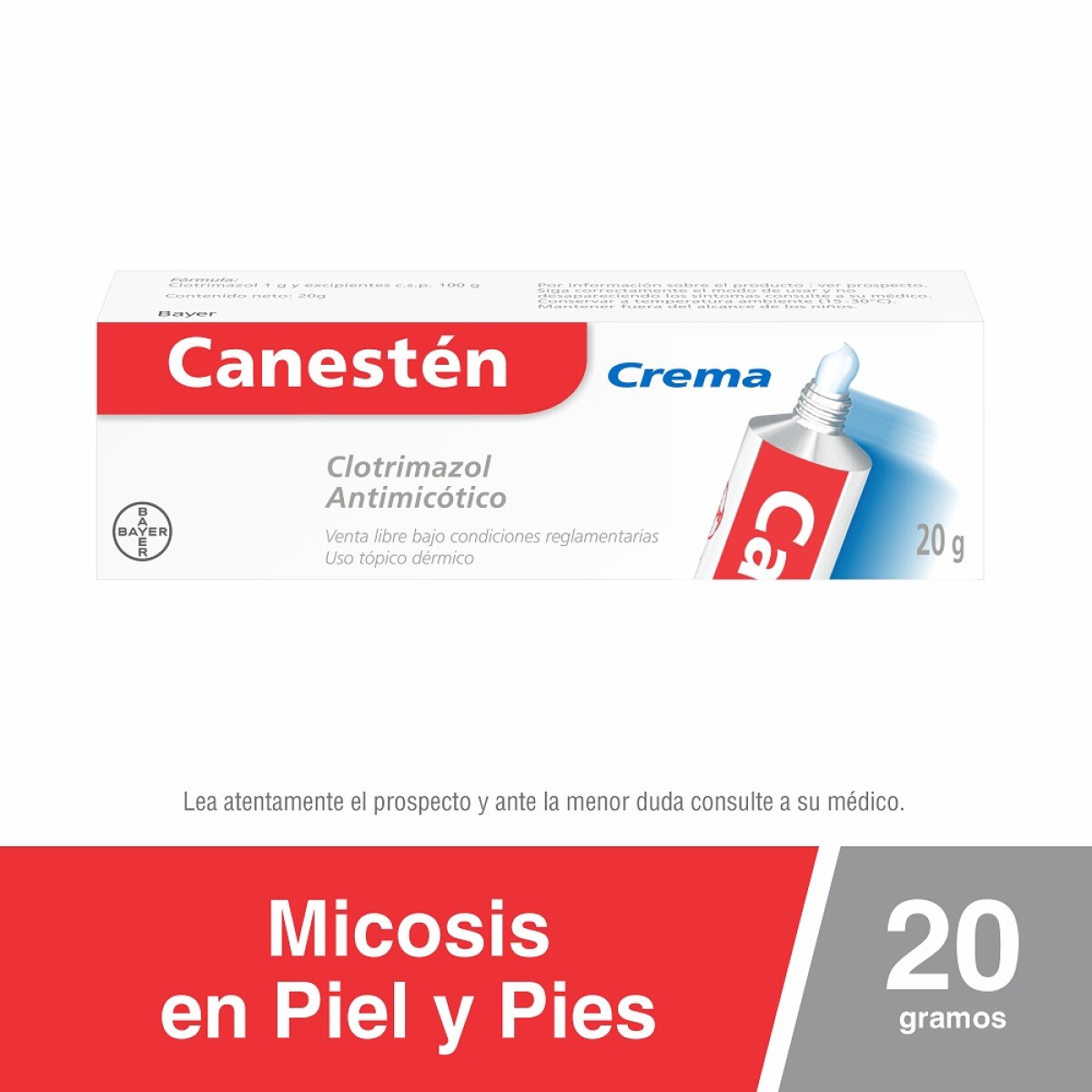 Canestén Antimicótico en Crema con Clotrimazol 1g x 20gr 