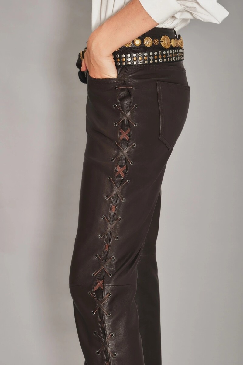 Pantalon Bootcut Cuero Marron