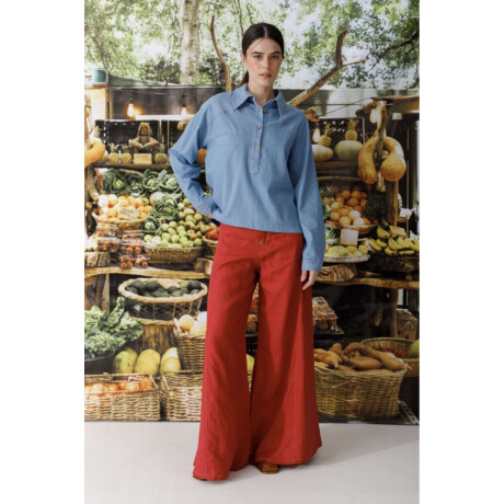 Pantalon Wide Xl Linen Ss26 Cherry