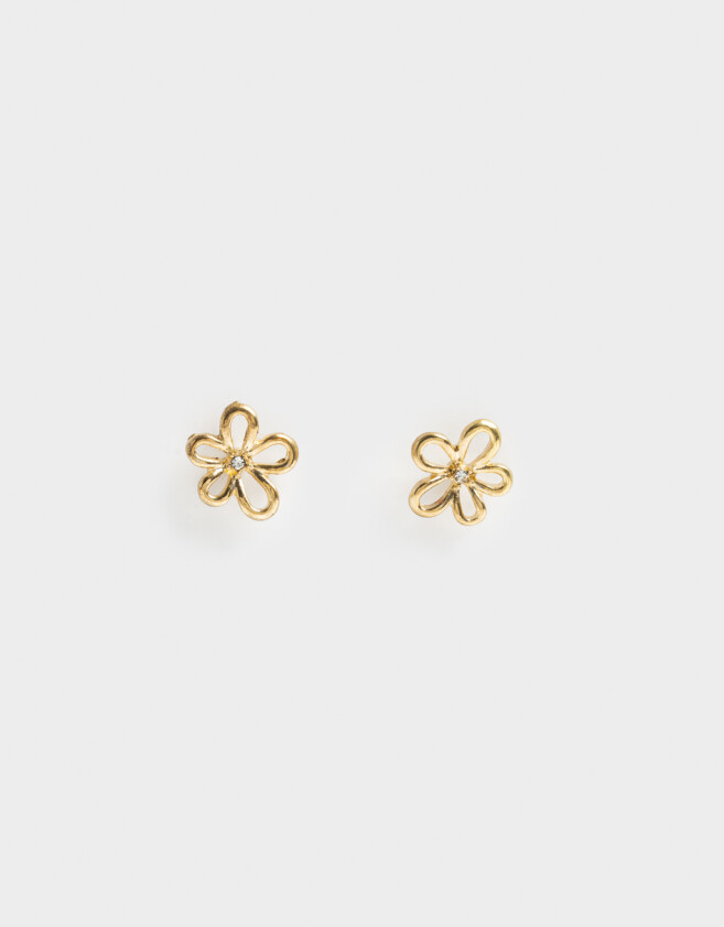 Aros Pasantes Flores Aros Pasantes De Flores - Dorado