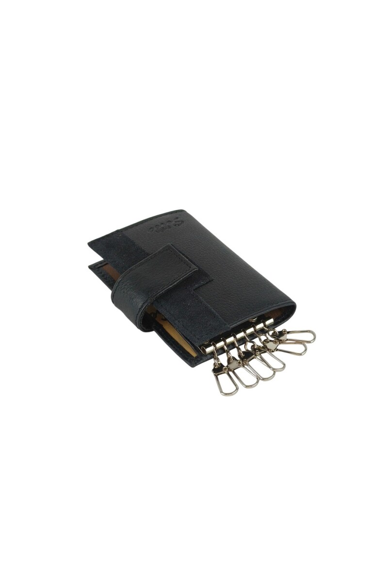 Porta llaves en cuero lo broche Negro 1