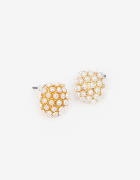 Aros Pasantes Perlas Aros Con Micro Perlas - Dorado