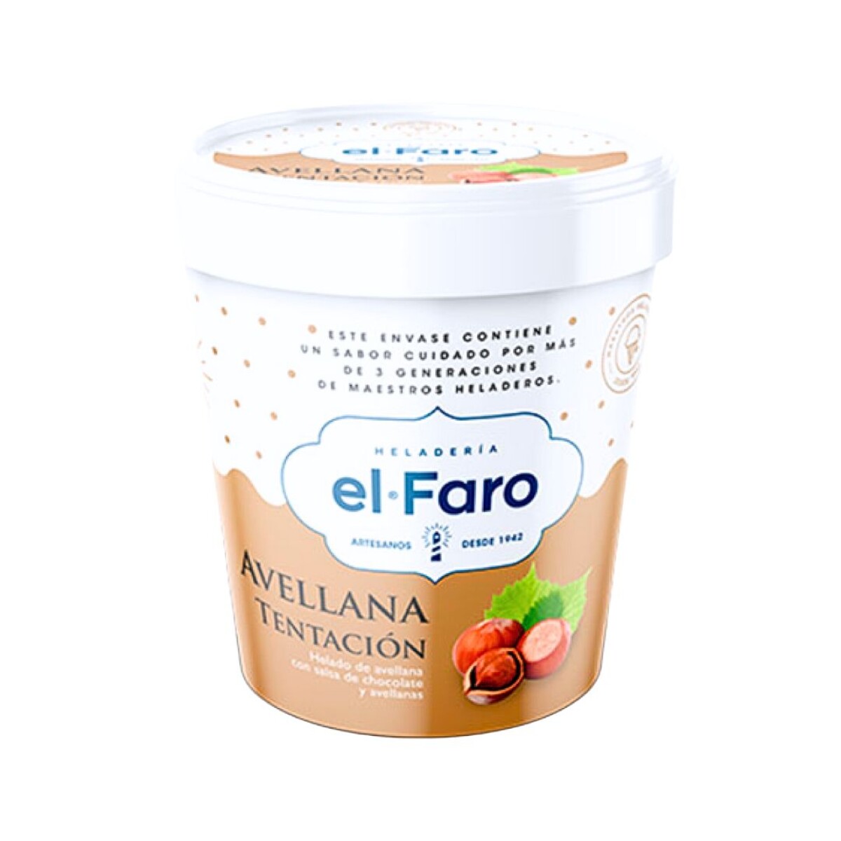 Helado El Faro Avellana Tentación - 1,1 lt 