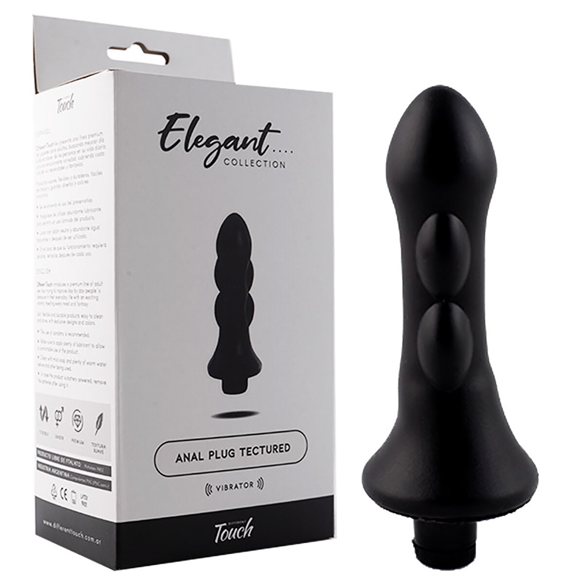 Estaca Anal Texturada Con Micro Vibro - Negro 