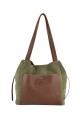 Bolso de cuero gamuza verde