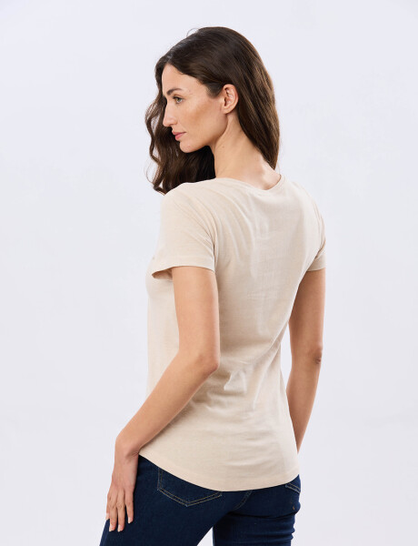 REMERA ESTAMPADA DE ALGODÓN Beige