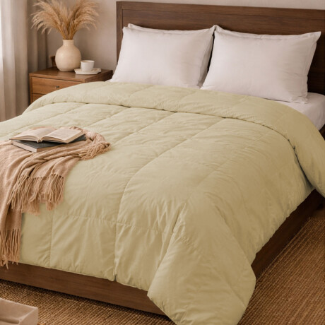 Acolchado de Plumas King Size Home Class Dohler Ropa de Cama Beige