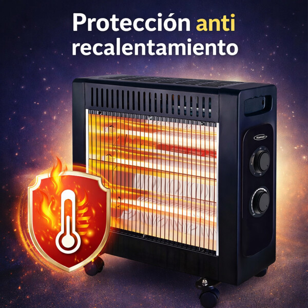 Estufa Eléctrica Kassel Turbo 4 Cuarzos 2400 W ESTUFA KASSEL TURBO 4 CUARZOS KS-QZT4