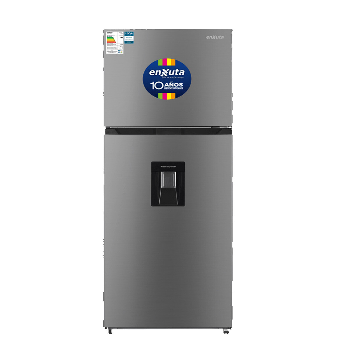 REFRIGERADOR FRÍO SECO INVERTER 245 LITROS INOX CON DISPENSADOR ENXUTA 