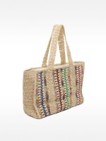 Bolso Shopper Multicolor De Efecto Rafia multicolor