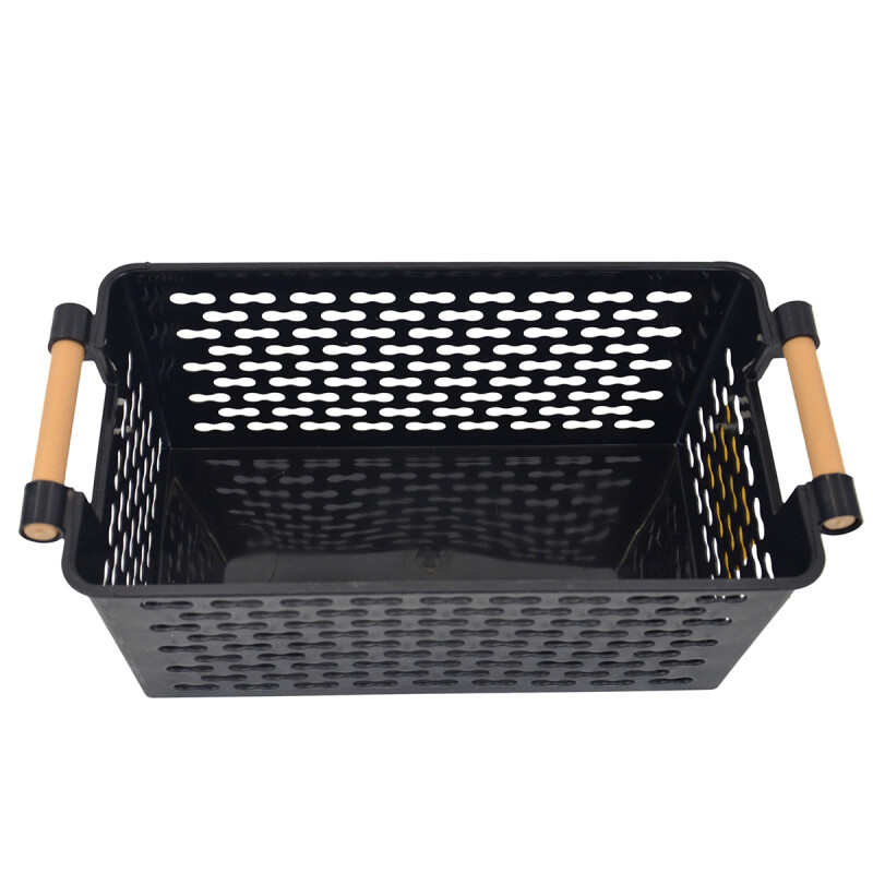 Set x3 Cesto calado con asas 30x15x13 NEGRO
