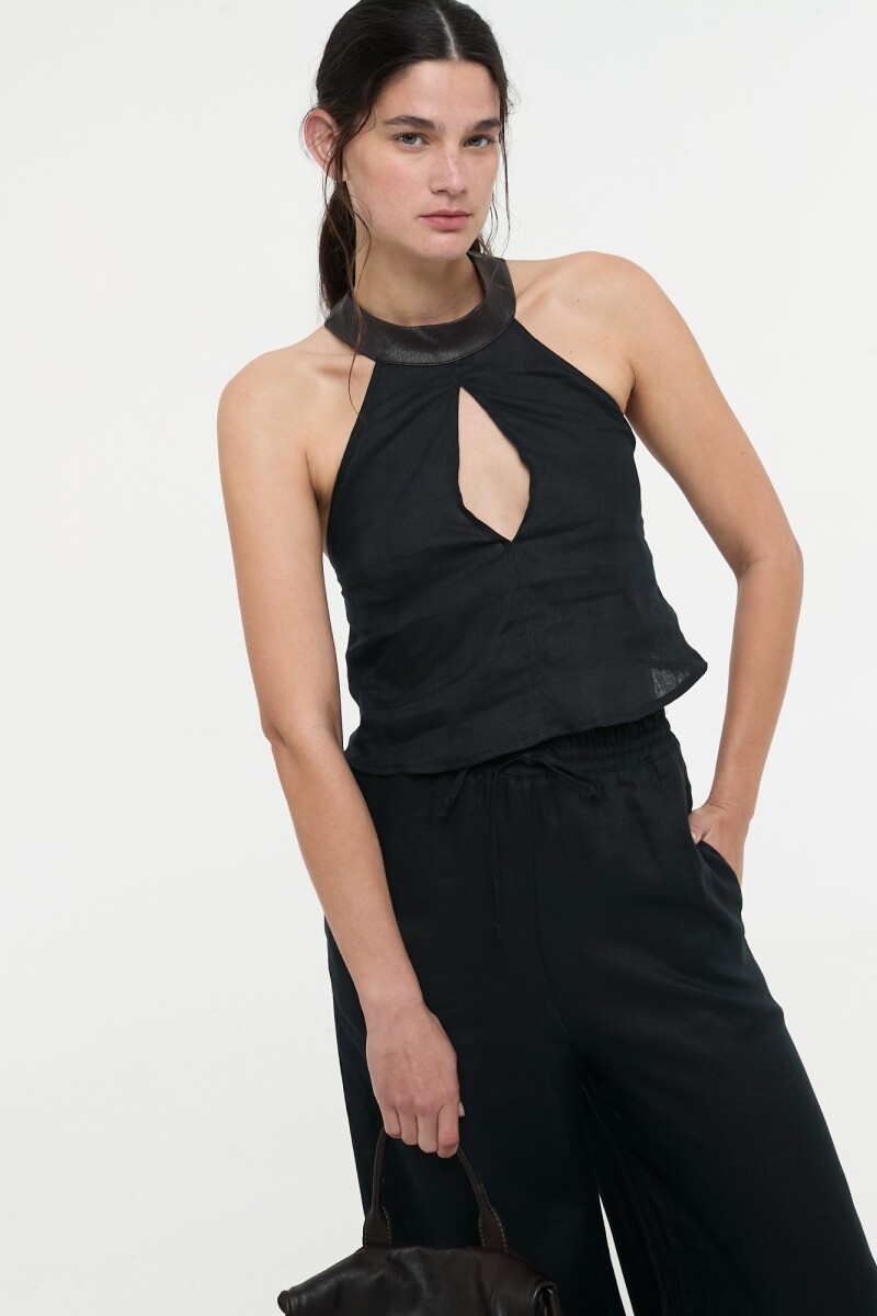 TOP HALTER Negro